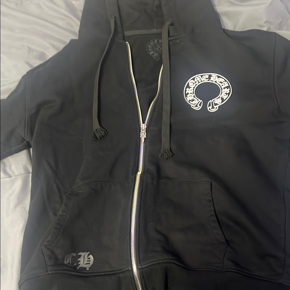 Chrome Hearts Black Hoodie with White Graphics